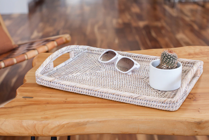 Rectangular Rattan Tray with High Handles (5 Sizes)