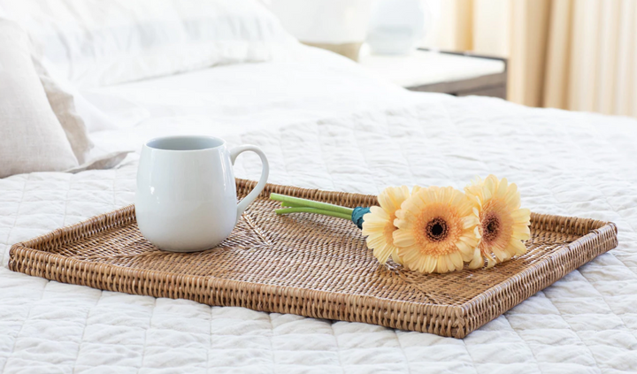 Flat Rectangular Rattan Tray (2 Sizes)