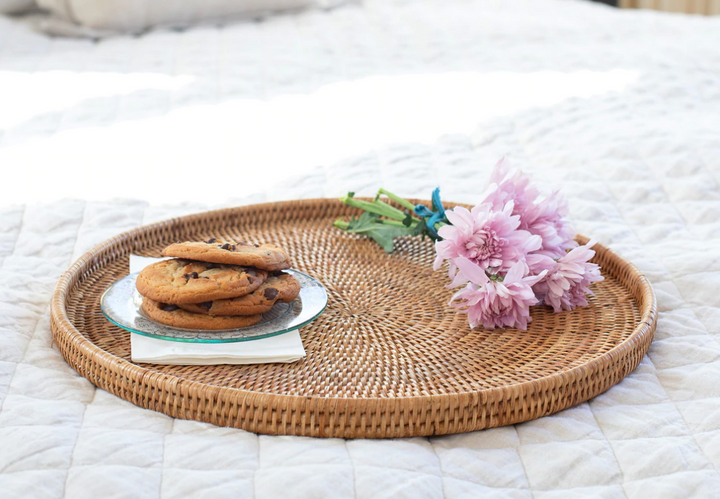 Round Flat Rattan Tray (2 Sizes)