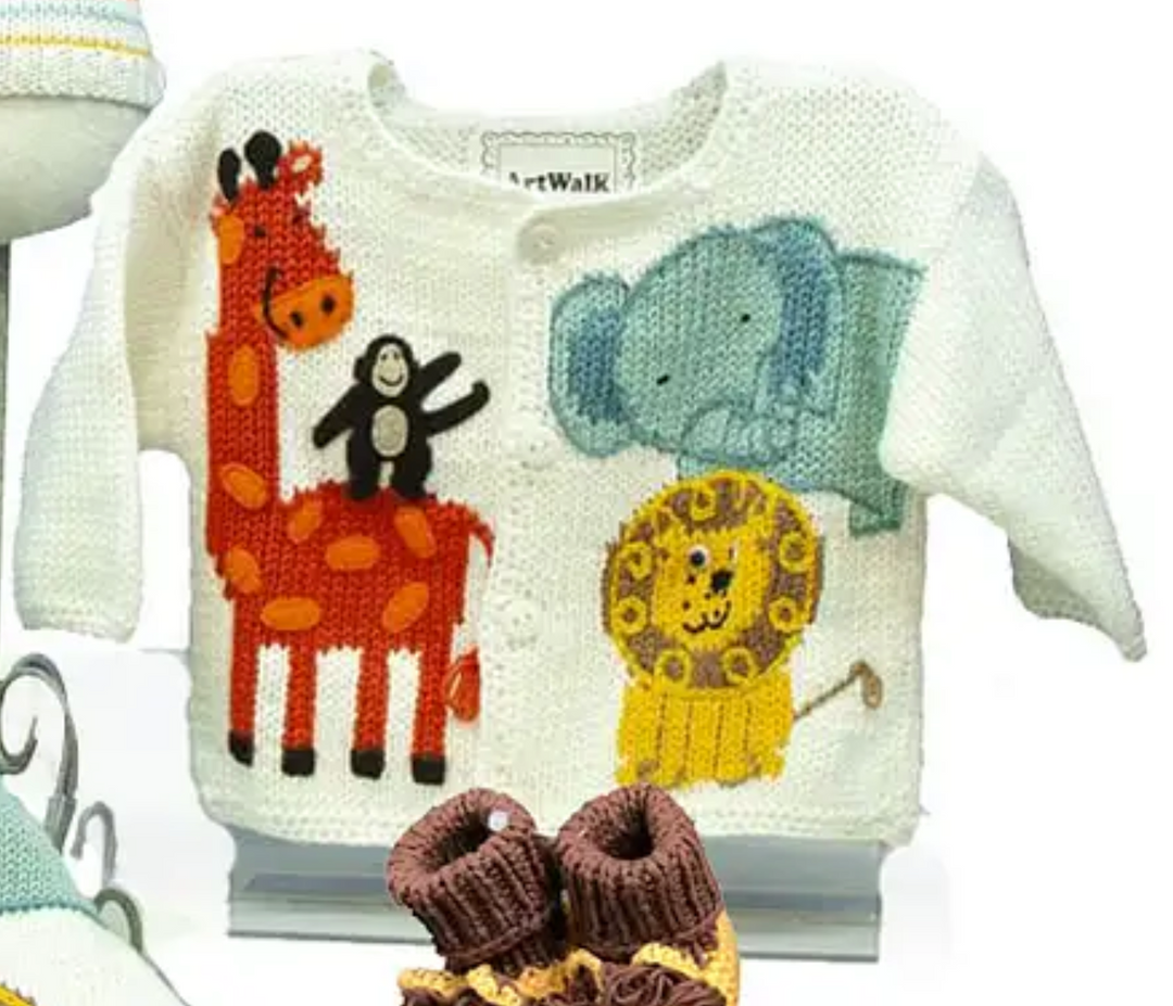 Knit Baby Sweater, Jungle Party