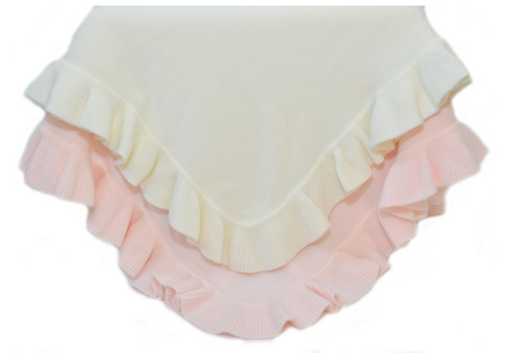 Ruffled Edge Knit Baby Blanket