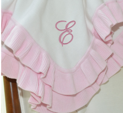 Ruffled Edge Knit Baby Blanket