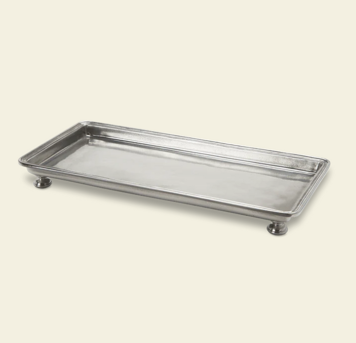 Footed Rectangle Service Trays by Match Pewter
