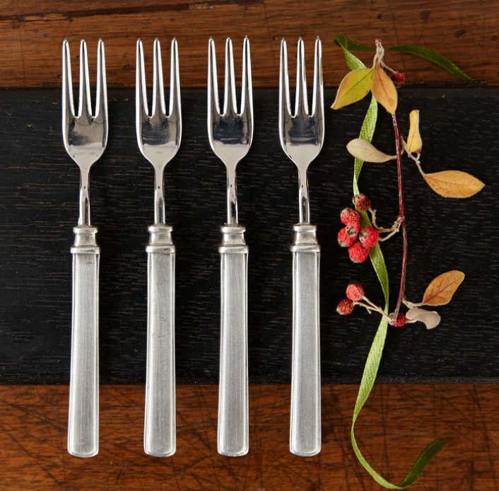 Gabriella Olive Cocktail Fork (Set of 4) by Match Pewter