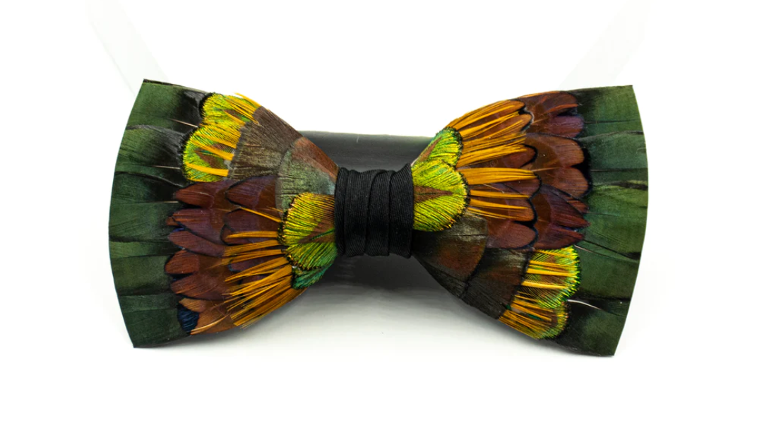 Bird Feather Bow Tie