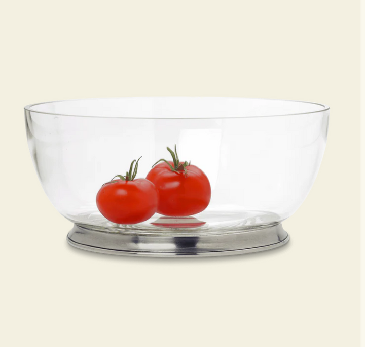 Round Crystal Bowls with Pewter Base by Match Pewter