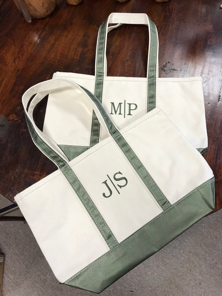 Medium Boat Tote, Metallic Green