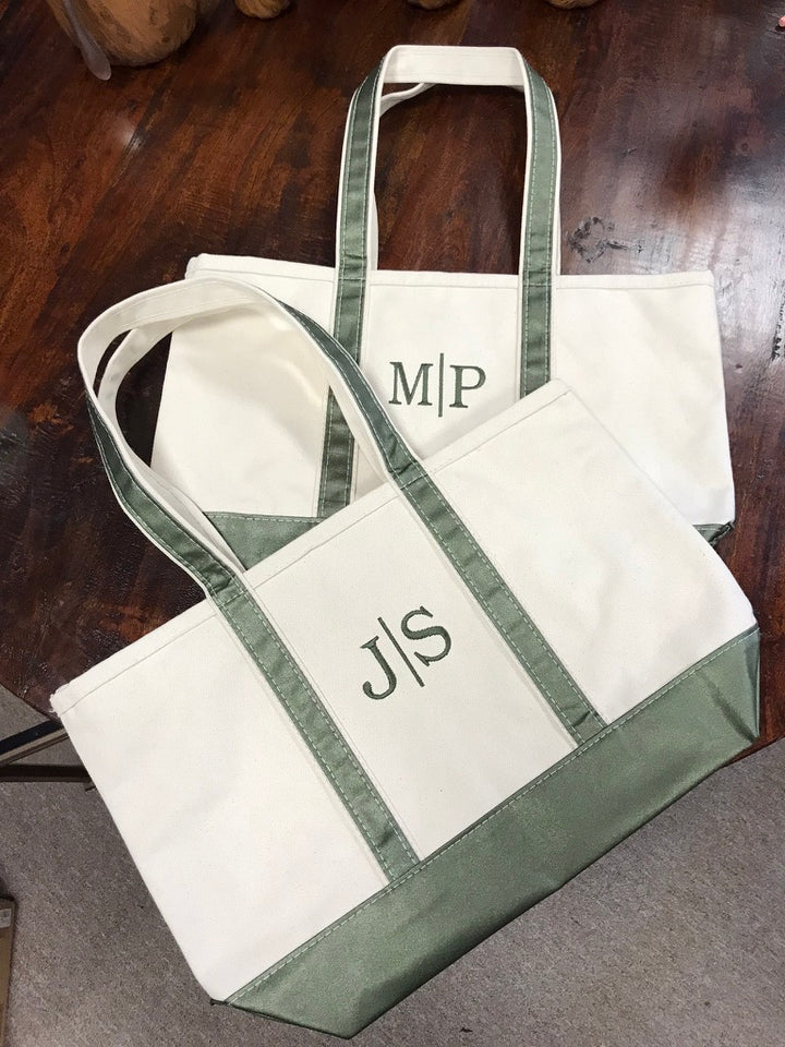 Medium Boat Tote, Metallic Green
