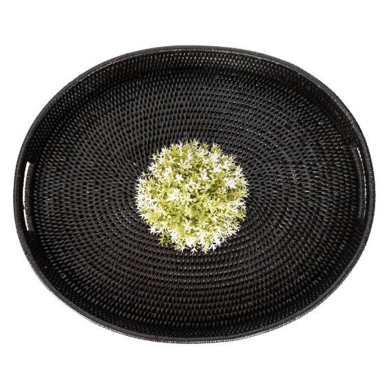 Oval Rattan Tray with Cutout Handles (3 Sizes)