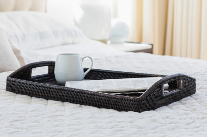 Rectangular Rattan Tray with High Handles (5 Sizes)