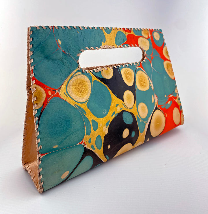 Water Marble Leather Clutch