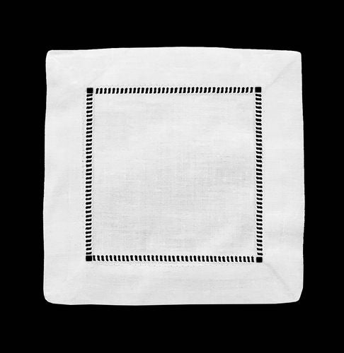 White Linen Cocktail Napkins