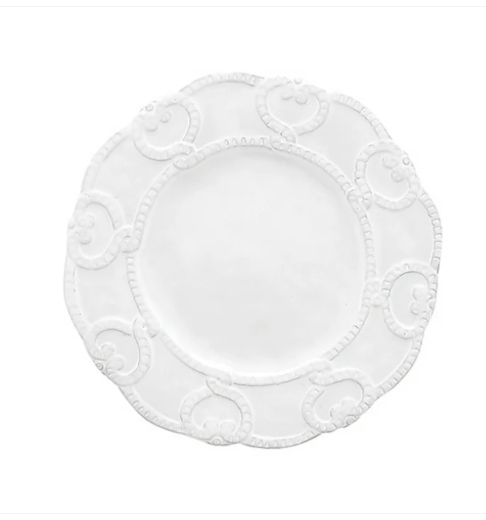 Bella Bianca Antique Lace Salad / Dessert Plate by Arte Italica