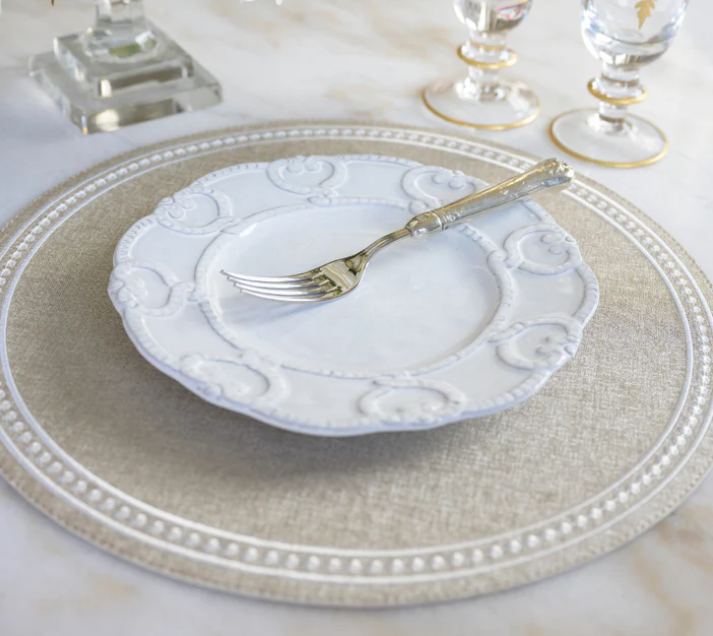 Bella Bianca Antique Lace Salad / Dessert Plate by Arte Italica