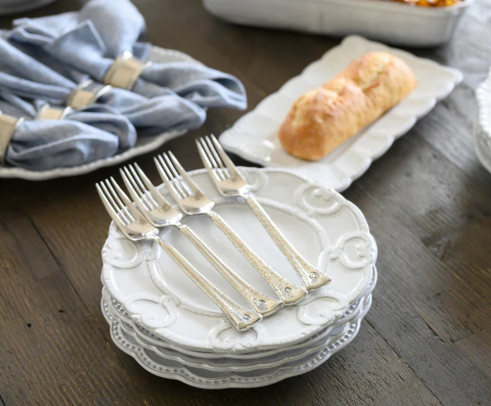 Bella Bianca Antique Lace Salad / Dessert Plate by Arte Italica