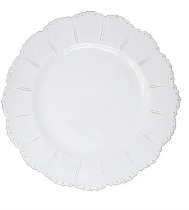Bella Bianca Beaded Dinner Plate by Arte Italica