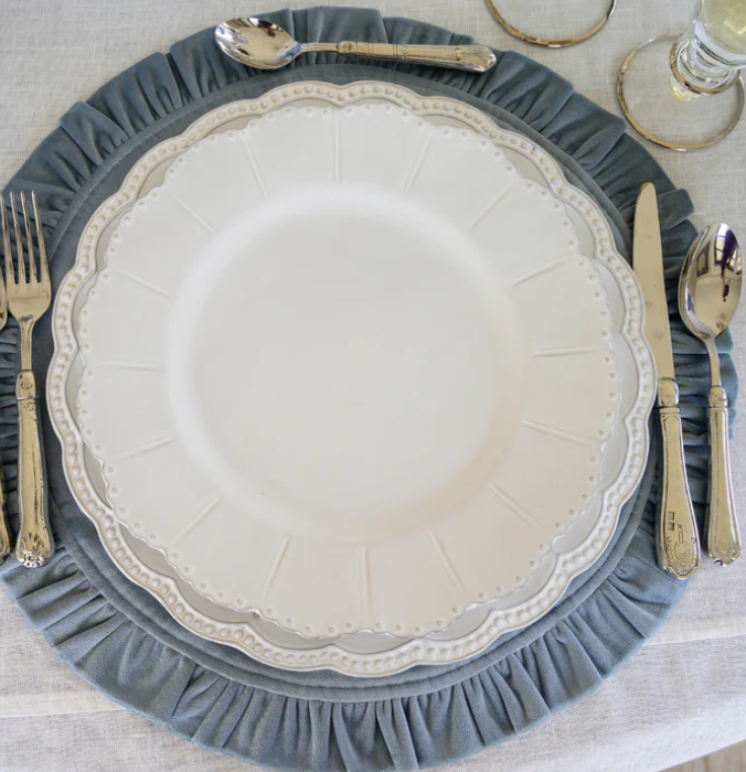 Bella Bianca Beaded Dinner Plate by Arte Italica
