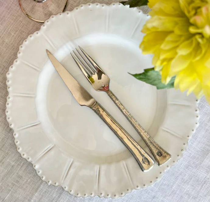 Bella Bianca Beaded Dinner Plate by Arte Italica