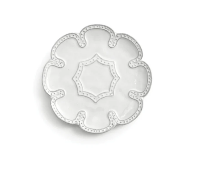 Bella Bianca Beaded Lace Bread / Canapé Plate by Arte Italica