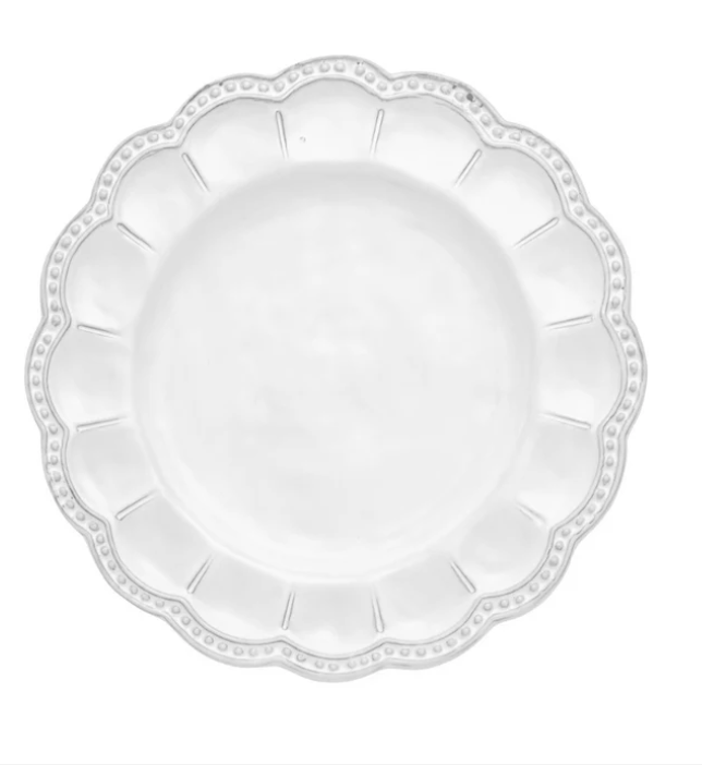 Bella Bianca Beaded Salad / Dessert Plate by Arte Italica