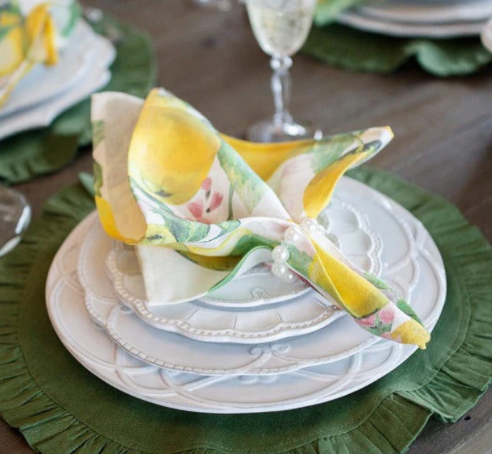 Bella Bianca Beaded Salad / Dessert Plate by Arte Italica