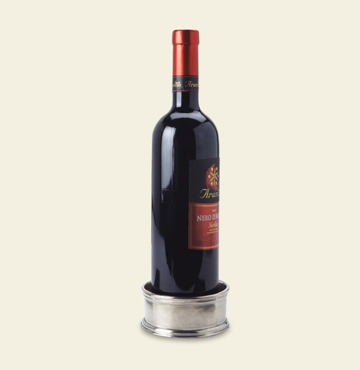 Bottle Coaster With Wood Insert by Match Pewter