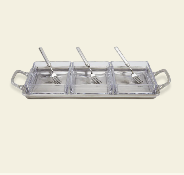 Crudite Tray with Handles by Match Pewter