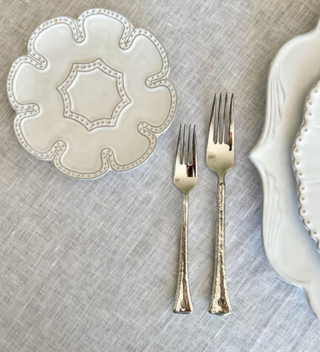 Bella Bianca Beaded Lace Bread / Canapé Plate by Arte Italica