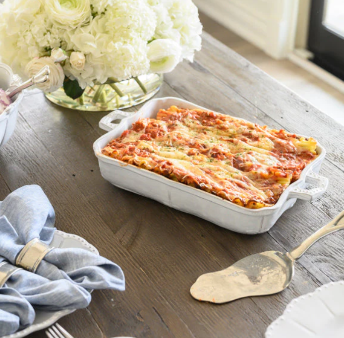 Bella Bianca Rectangular Lasagna Dish by Arte Italica