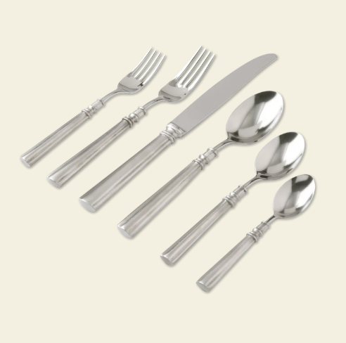 Lucia Five-Piece and Six-Piece Placesettings by Match Pewter