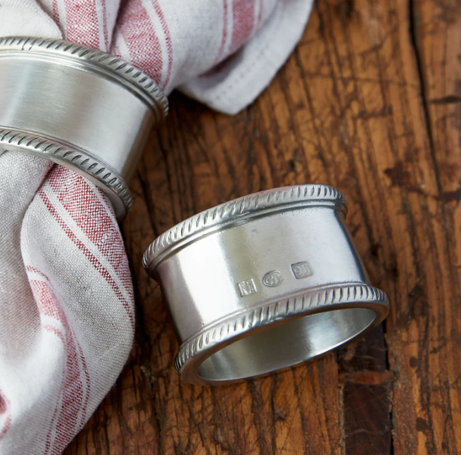 Luisa Round Napkin Ring Pair by Match Pewter