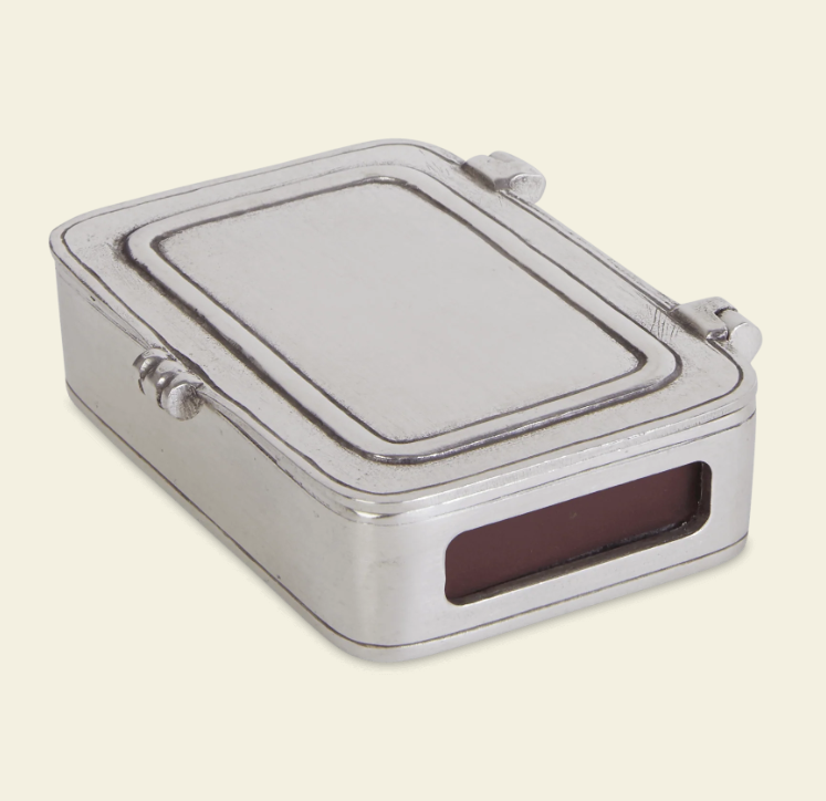 Match Box With Striker and Matches by Match Pewter