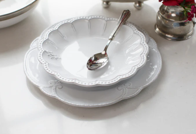Bella Bianca Medallion Pasta / Soup Bowl  by Arte Italica
