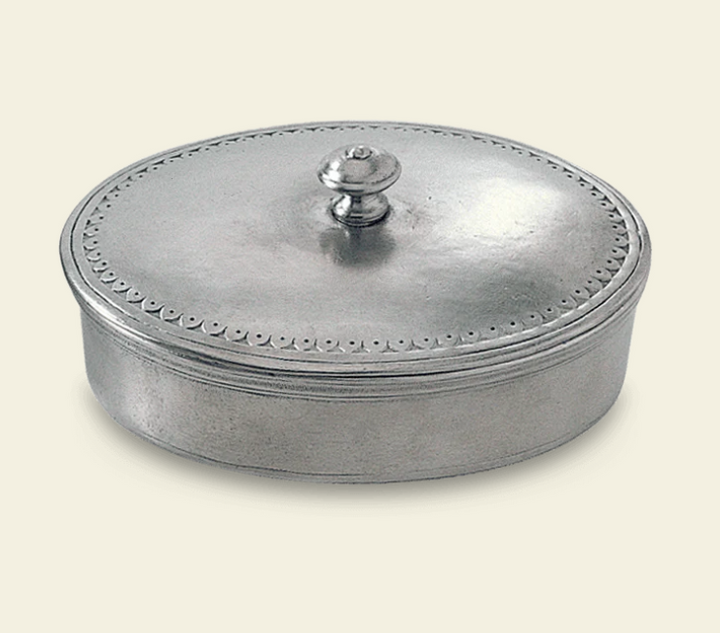 Oval Lidded Box by Match Pewter