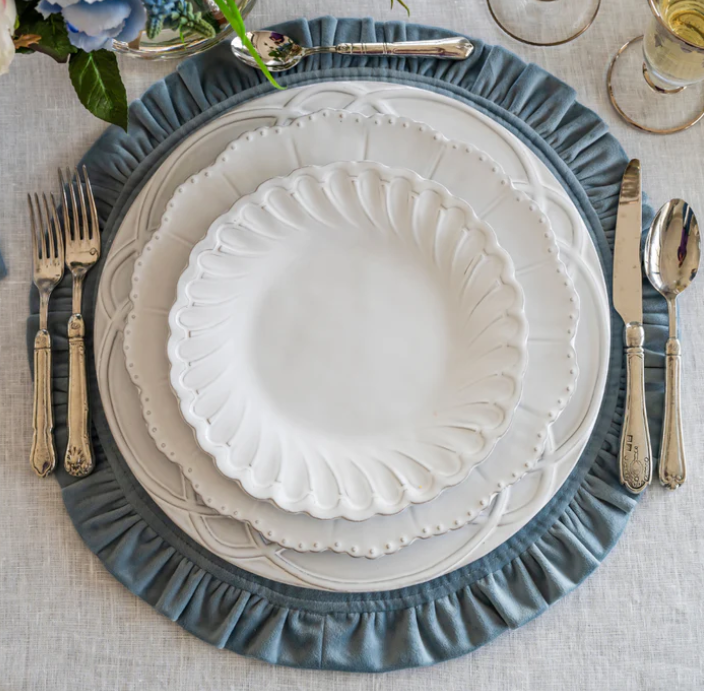 Bella Bianca Pique Salad / Dessert Plate by Arte Italica