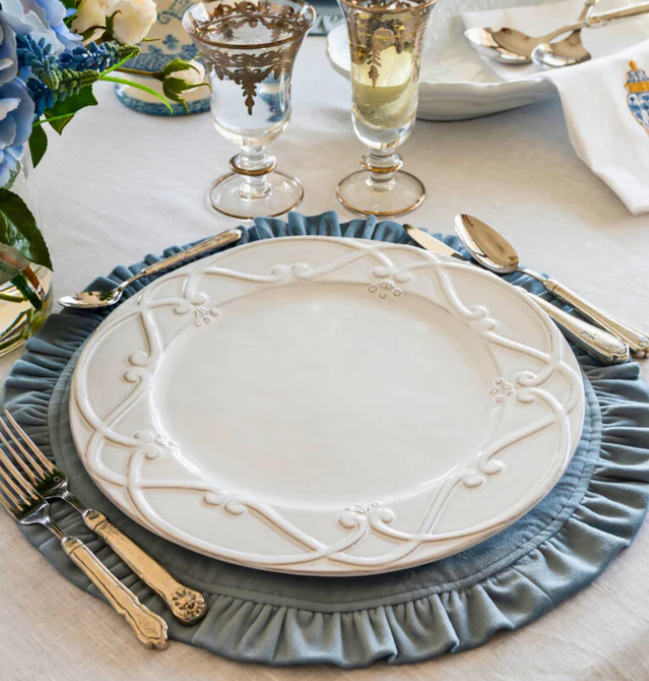 Bella Bianca Ribbon Charger by Arte Italica