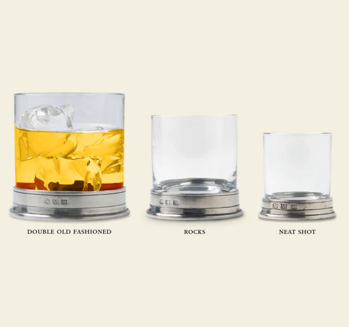 Classic Double Old Fashioned Glass by Match Pewter