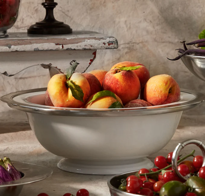 Viviana Round Footed Serving Bowl (Large) by Match Pewter