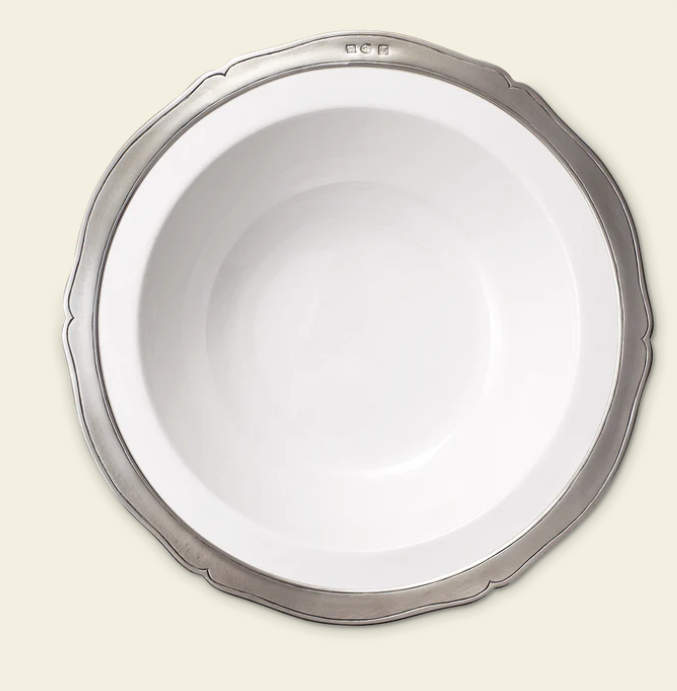 Viviana Round Footed Serving Bowl (Large) by Match Pewter