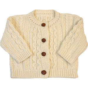 Classic Aran Knit Baby Sweater