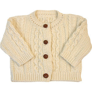 Classic Aran Knit Baby Sweater