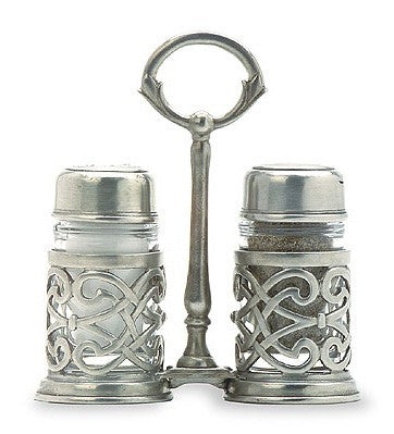 Cutwork Salt and Pepper With Caddy (Match Pewter)