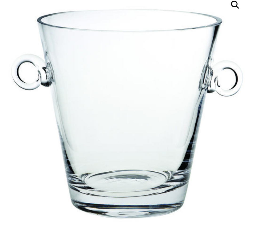 Manhattan Crystal Ice Bucket with Ring Handles