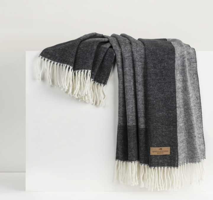 Border Herringbone Throw Blanket