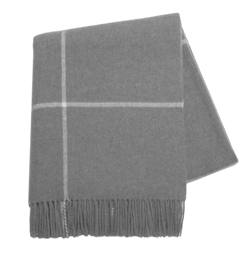Windowpane Cashmere Throw Blanket