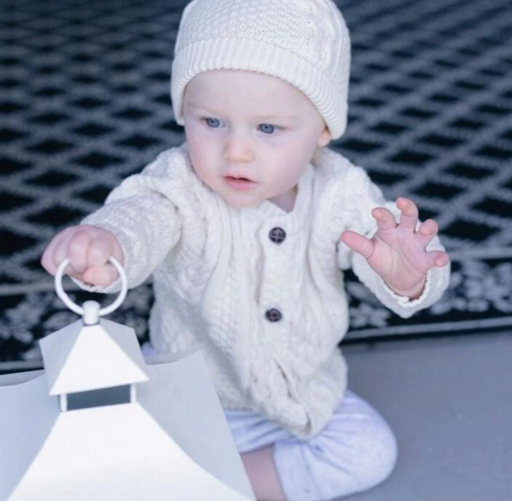 Classic Aran Knit Baby Sweater