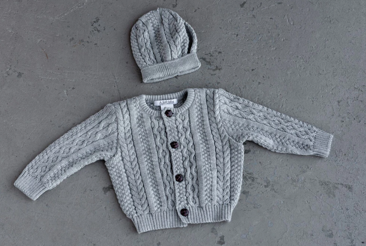 Classic Aran Knit Baby Sweater
