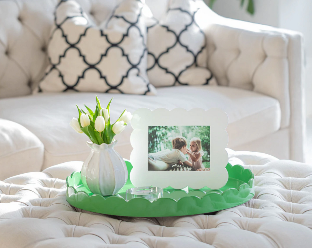 Scalloped Lacquer Picture Frame