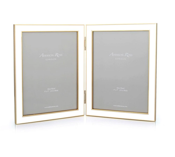 Enameled Double Picture Frame