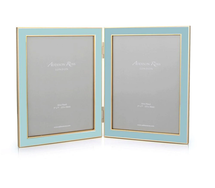 Enameled Double Picture Frame